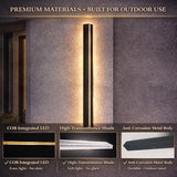 39 Inch Modern Outdoor Wall Lights, 3CCT Dimmable Outdoor Wall Sconce with Remote Control, IP65 Waterproof LED Long | Lumora