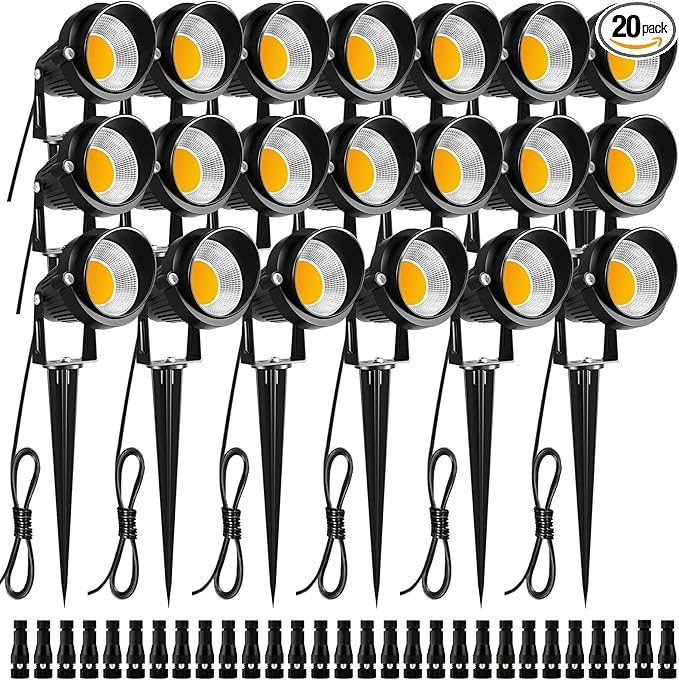 ZUCKEO 10W Low Voltage Landscape Lighting LED Landscape Lights, 12V 24V Waterproof Outdoor Spotlights 1000LM Warm | Lumora