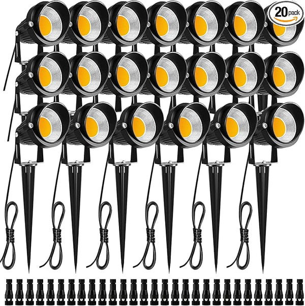 ZUCKEO 10W Low Voltage Landscape Lighting LED Landscape Lights, 12V 24V Waterproof Outdoor Spotlights 1000LM Warm | Lumora