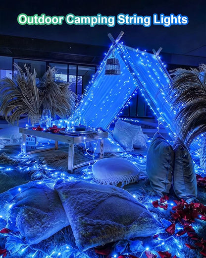 355FT 900 LED Blue Christmas Lights, Extra Long Outdoor String Lights Waterproof, Timer & Memory, 8 Modes Dimmable Plug in Fairy Lights for Outside Tree Wedding Patry Holiday Decorations