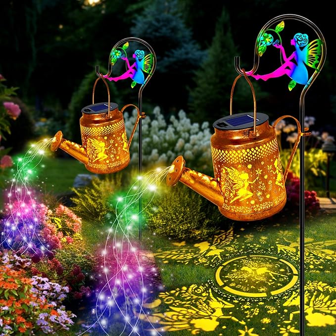 Solar Watering Can Lights, Fairy Hanging Lanterns Outdoor, Gardening Gifts for Mom Women Grandma Birthday | Lumora