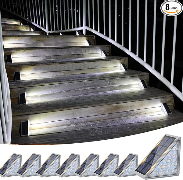 VOLISUN Solar Stair Lights 8 Pack, Solar Step Lights Waterproof IP67, Outdoor Step Light with 13 LEDs, Outdoor | Lumora