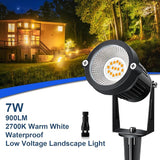 7W Low Voltage LED Landscape Lights with Connectors Outdoor 12V Super Warm White (900LM) Waterproof Garden Pathway | Lumora