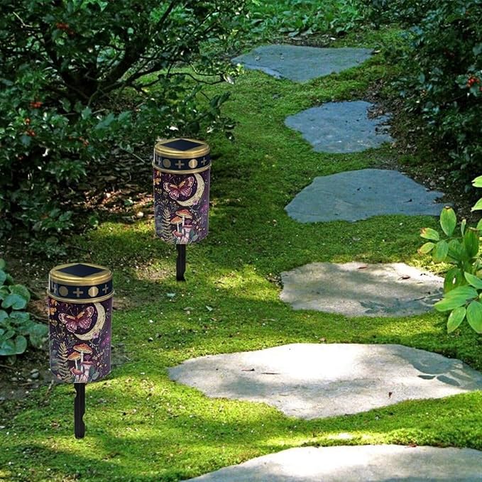 ZOUTAIRONG Solar Light for Cemetery Grave 4 Pack Solar Garden Lights Garden Lights Solar Pathway Lights Outdoor Cemetery Solar Lights for Grave Solar Lights for Cemetery Gravesite Mushroom