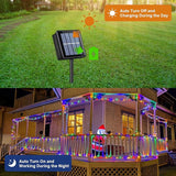 QITONG 2 Pack Multicolor Solar Christmas Lights, Each 66ft 200 LED Solar String Lights Outdoor Waterproof, 8 Modes | Lumora
