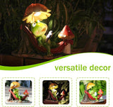 Leekung Solar Frog Garden Decor,Frog Statue with Solar Light for Outdoor Decorations,Reading Frog Figurine Garden | Lumora