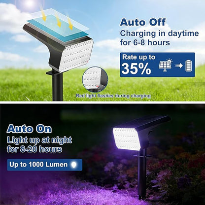 LANSOW 12 Pack Solar Spot Lights Outdoor Color Changing, 7 Modes Waterproof Solar Christmas Landscape Spotlights, LED Solar Powered Flood Lights for Yard Garden Pathway Outside Halloween, Auto ON/Off