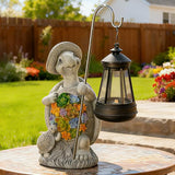 Solar Garden Outdoor Statue Turtle with Hanging LED Lantern —Outside Solar Turtle Decor for Garden,Home,Lawn,Yard | Lumora