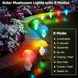 RCFINE Solar Outdoor Lights Set of 8 Solar Mushroom Lights with 8 Modes Waterproof Garden Mushroom Lamp Outside | Lumora