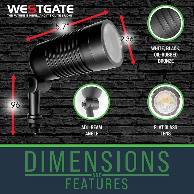 Outdoor Landscape Spotlights – 3000K/4000K/5000K Color Changing Options in Aluminum Housing – 120 Voltage | Lumora