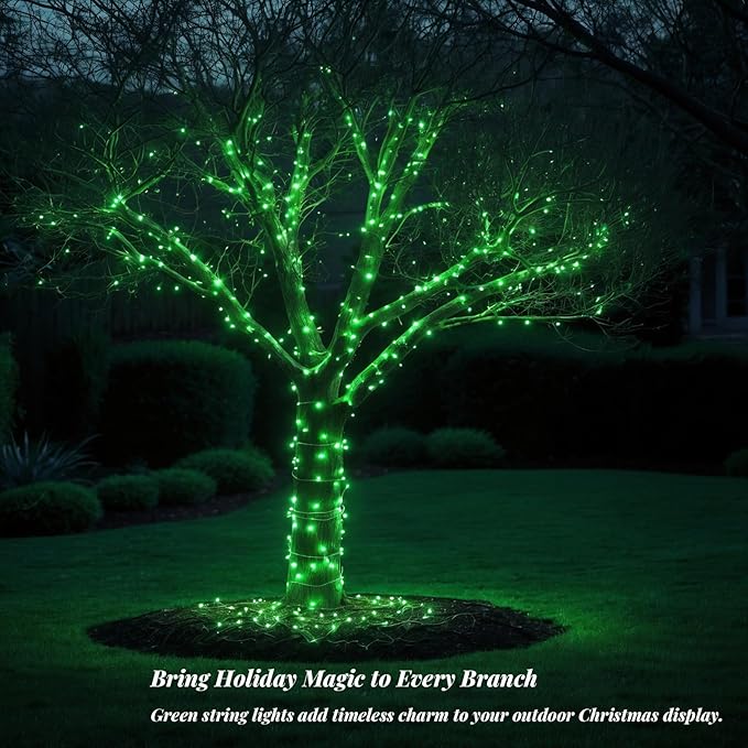 200 LED Green String 66ft, Plug in Fairy with 8 Modes, Indoor Outdoor Decoration for St. Patrick's Day, Christmas | Lumora