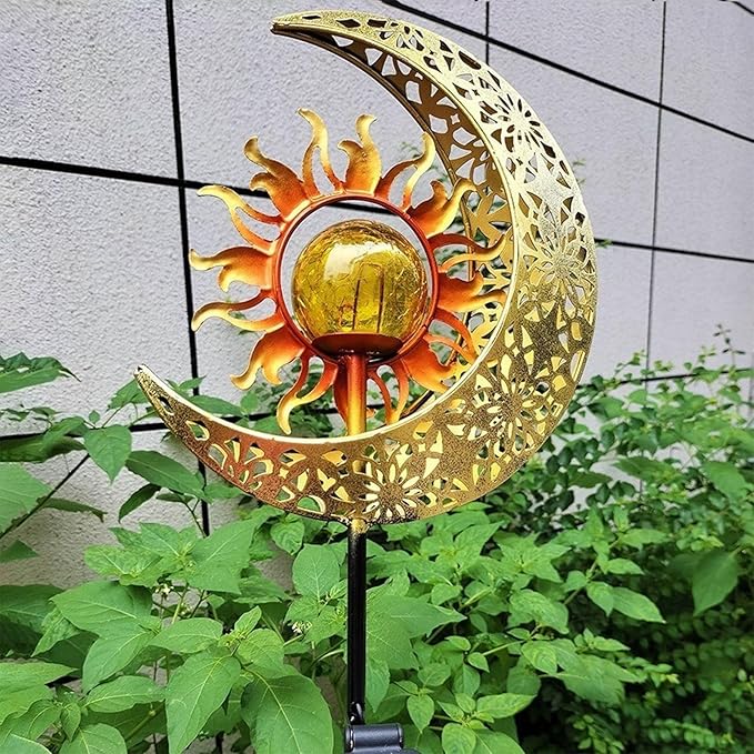 Solar Lighting Ground Plug Light Ornament IP65 and Star Shape Solar Stake Iron Texture for Garden Garden Pathway | Lumora