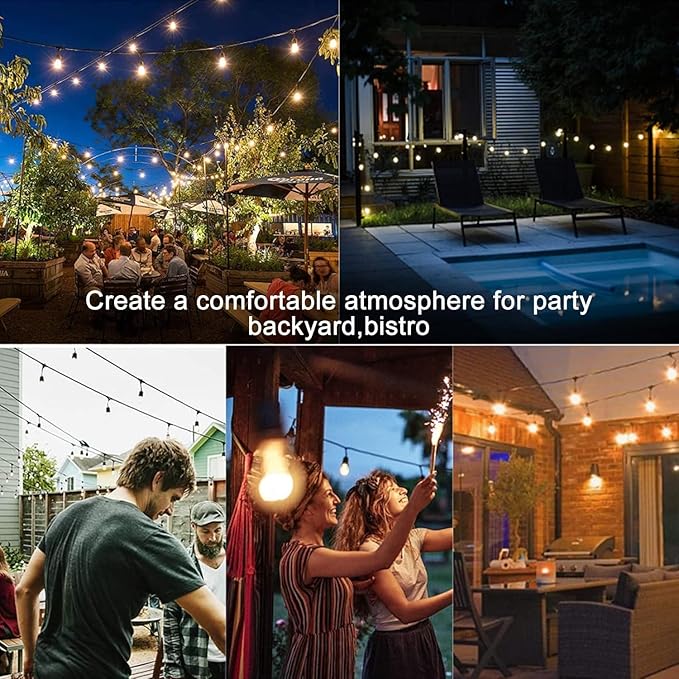 Lightdot 200FT Outdoor String Lights, LED Bistro String Lights with Shatterproof G40 Vintage Bulbs, 2200K Dimmable | Lumora