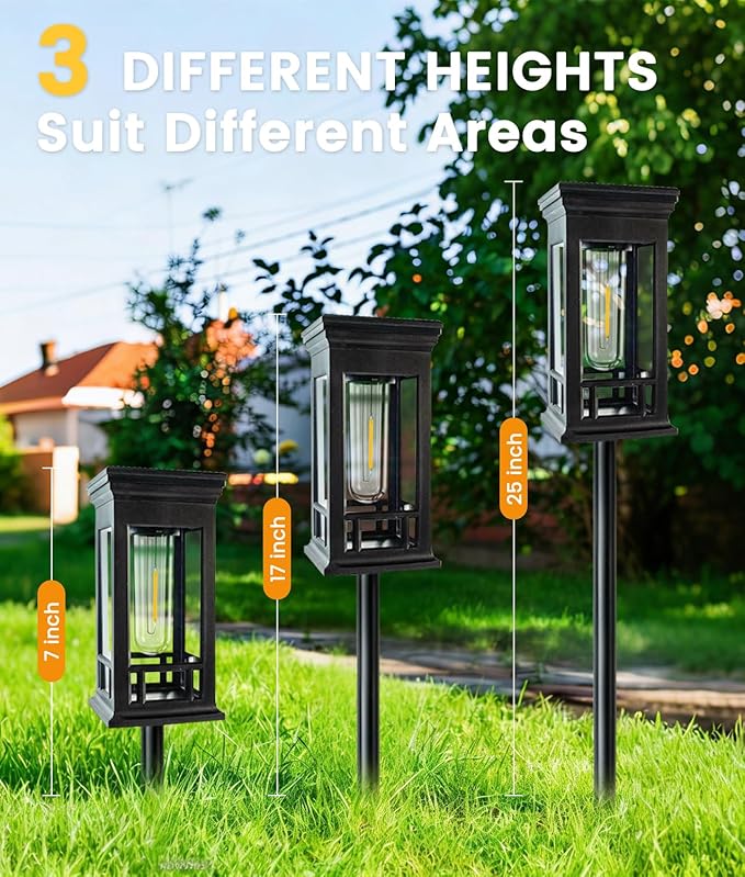 10 Pack Solar Pathway Lights Outdoor, Taller Bright Solar Path Lights Waterproof, Auto On/Off Solar Powered Garden | Lumora