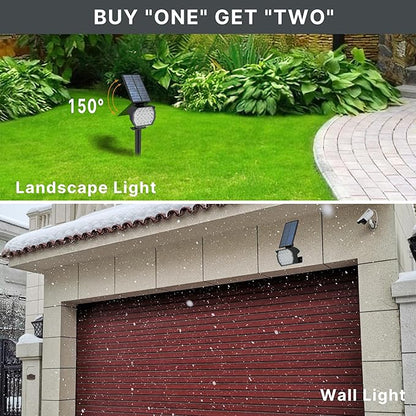 23 LED Solar Spot Lights Outdoor Waterproof, 2 Pack Solar Lights with Optical Lenses, 3 Brightness Spotlight Landscape Lighting, Auto ON/Off Outdoor Solar Lights for Yard, Garden, Lawn, White Light