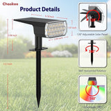 Solar Lights Outdoor Waterproof, LED Solar Spot Lights Outdoor, 7 Color Changing Solar Spotlights, Multicolor RGB | Lumora