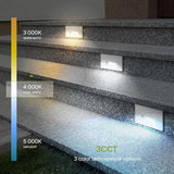 ASD LED Recessed Step Light Fixture, Dusk to Dawn Outdoor Stair Tread Lighting | 3CCT, Photocell, Waterproof, ETL | Lumora