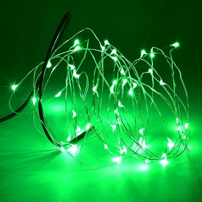 Karlling USB Plug in LED Fairy Lights,50 LED Bulbs 16 Ft Silver Wire Starry String Lights for Bedroom Patio Garden Party Wedding Commercial Lighting (Green)