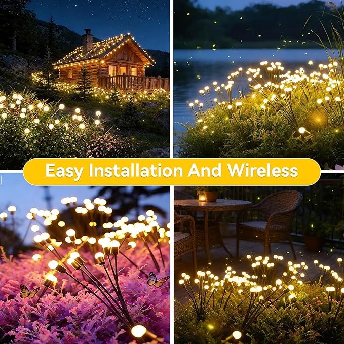 Solar Lights Outdoor Waterproof,Garden Patio Decorative Lights,Firefly Lights for Patio Lawn,Landscape Lighting | Lumora