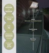 WareLight LED Wall Pack, Outdoor Security Lights - Energy Efficient, 50,000 Hour Lifespan, 75 watt, 10,200 Lumens | Lumora