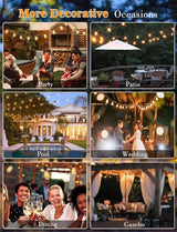 100FT Outdoor String Lights with Remote Patio Lights for Outside 52 Shatterproof Waterproof ST38 Edison Bulbs | Lumora