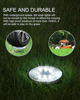 UFOND 8 Pack Solar Ground Lights, Outdoor Waterproof Garden Light Decor, Disk Solar Deck Light, Landscape Lighting | Lumora