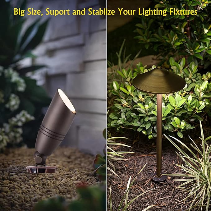 Ground Stake Spike for Outdoor Landscape Spot Pathway Solar Flood Light Replacement Light Stake Spike Part Holder,1/2" NPT Thread Compatible with Kichler Landscape Lighting(2 Pack)