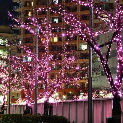 FULLBELL Fairy Lights Outdoor String Lights 33ft 100 LED with Memory Modes Controller, Extendable Christmas Lights Decorations for Wedding, Christmas, Party, Patio, Indoor Outdoor (Pink)