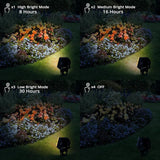 Solar Spotlights Outdoor Waterproof IP65 Landscape Spot Lights with Metal Stake 42ft Cable 3-in-1 Warm White Auto | Lumora