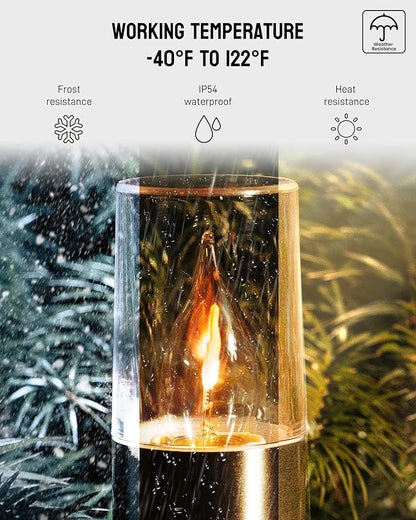 Yoolax Solar Torch Lights Waterproof Dusk to Dawn Pathway Lights 2 Pack Outdoor Auto On/Off Landscape Lights for Garden, Patio, Yard, Driveway (Flickering Flames)