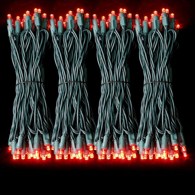 LAMPHOME Valentine’s Day Red String Lights Indoor, 600LED (12pk of 50L) Christmas Lights Outdoor Waterproof, Fairy Light Plug in for Party Carnival Supplies, Tree Wedding Xmas Yard Garden Decor