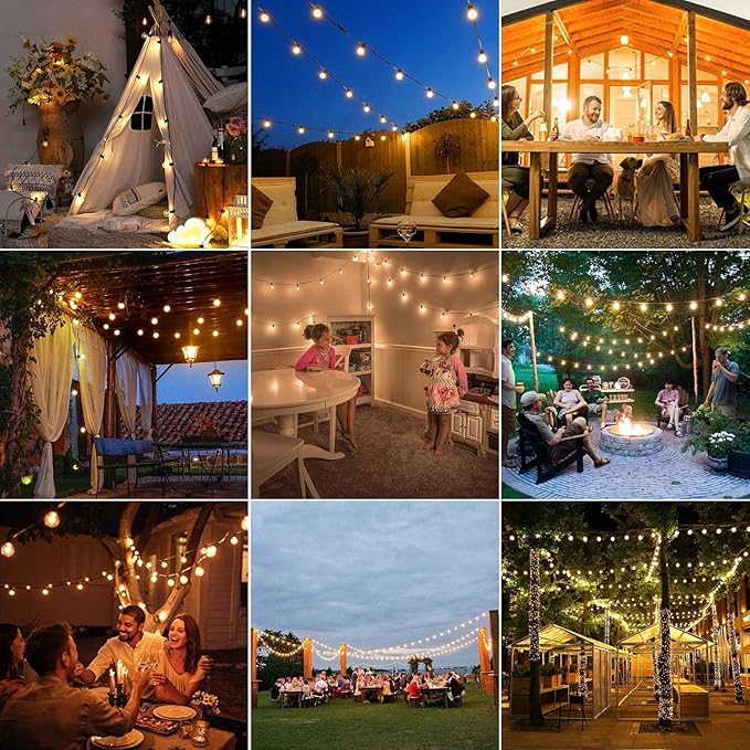 ZOTOYI Outdoor String Lights Waterproof 100 FT, G40 Globe LED Outdoor Lights for Patio with 52 Shatterproof Bulbs(2 | Lumora