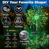 suddus St. Patrick's Day Decorations Solar Firework Lights - 150 LED Green Outdoor Garden Lights, 8 Modes DIY | Lumora