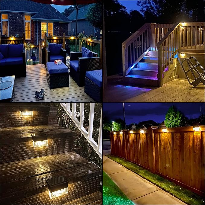 DenicMic Solar Deck Lights LED Solar Step Lights Outdoor for Fence, Patio, Garden, Yard, Backyard, 10 Lumen 2 | Lumora