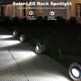 4 Pack Solar Rock Lights Outdoor, Super Bright Solar Garden Stone Spotlight, Led Landscape Lighting for Pathway | Lumora