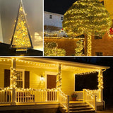 QITONG 2 Pack Solar Christmas Lights Warm White, Each 66ft 200 LED Solar String Lights Outdoor Waterproof, 8 Modes | Lumora