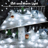 100LED Connectable String Lights Indoor Outdoor for Bedroom, 43ft White Globe Lights Plug in with Remote & Timer, 8 | Lumora