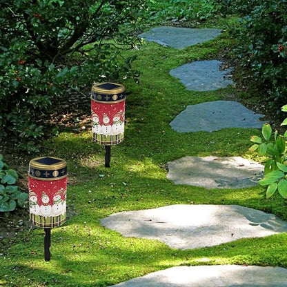 Snowman Solar Lights Outdoor Waterproof Flameless Memorial Cemetery Decorative Lights Christmas Home Decoration LED Solar Lighting Garden Landscape Stake for Lighting