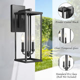 Bestshared Outdoor Wall Light, 20" Modern Exterior Wall Sconce with Clear Glass, Weather Resistant Outside Lights | Lumora