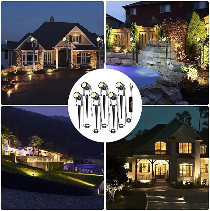 2 Pack Extension Lights Each with 3M/9.84ft Cables for Warm White Landscape Lights - Outdoor Security Flood Light | Lumora