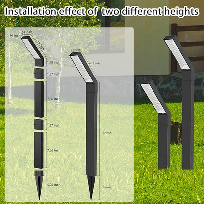 Solar Outdoor Pathway Lights - IP65 Waterproof Landscape Lights for Garden Decor, Walkway, Yard, Driveway (2 Pack)