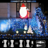 JMEXSUSS Blue and White String Lights Outdoor Indoor, 200 LED Christmas String Lights Clear Wire, 66ft Christmas | Lumora