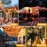 cjc Outdoor Solar String Lights Waterproof 25FT with 25 Shatterproof ST38 LED Bulbs, 2700K Solar Lights Outdoor | Lumora