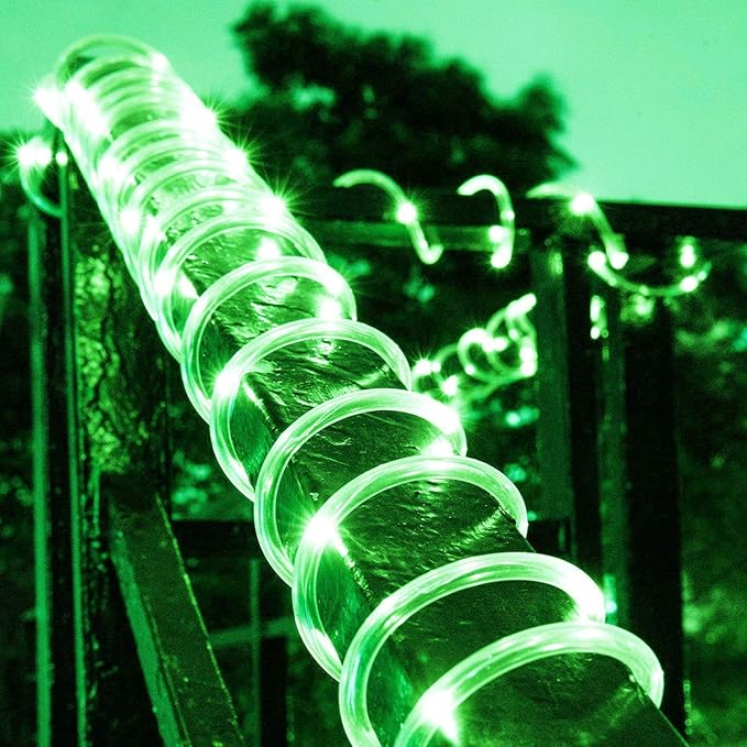 Solar Rope Lights Outdoor, 23ft 50LED Outdoor Rope String Lights Waterproof Copper Tube Wire String Lights for Garden,Yard, Path, Fence, Stairs, Backyard, Patio (Green)
