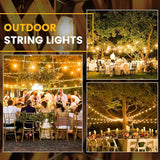 100FT Outdoor String Lights, LED Patio Lights with 50+3 ST38 Vintage Edison Shatterproof Bulbs, IP65 Weatherproof | Lumora