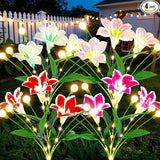 WdtPro Upgraded Solar Garden Lights Outdoor: 4 Pack 2-in-1 Solar Firefly Swaying Light with Lily Flower and Glowing | Lumora