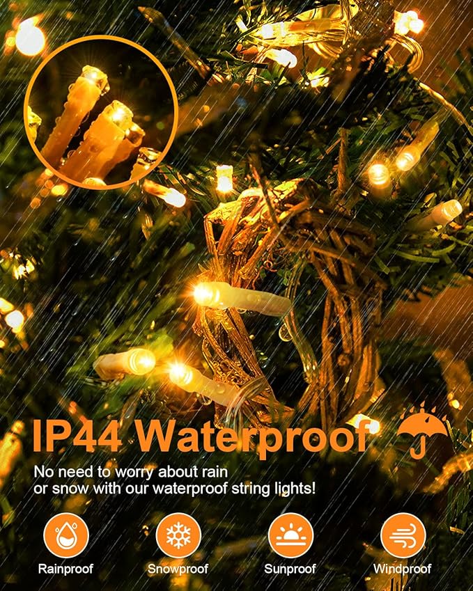 125FT 380 String Lights Indoor Outdoor Clear Wire, Plug in Christmas String Lights Connectable, Timer & Memory | Lumora