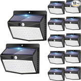 Solar Outdoor Lights, 12 Packs Solar Motion Sensor Security Lights with 3 Lighting Modes Solar Wall Lights | Lumora