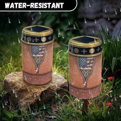 Zipper Print Solar Garden Light Outdoor Waterproof Solar Garden Light Solar Lights for Outside Yard Path Walkway Driveway Solar Garden Lights Yard Pathway Garden Decor