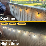 10FT Outdoor String Lights - LED Patio Lights Waterproof G40 Plastic Globe Bulbs, Connectable Shatterproof Hanging | Lumora
